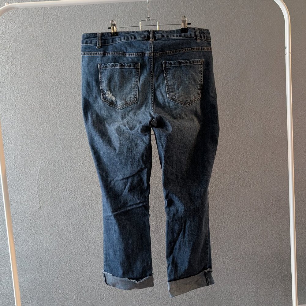 NWT Women's D.Jeans Distressed Cuffed Jeans Sz 14 - Picture 4 of 6